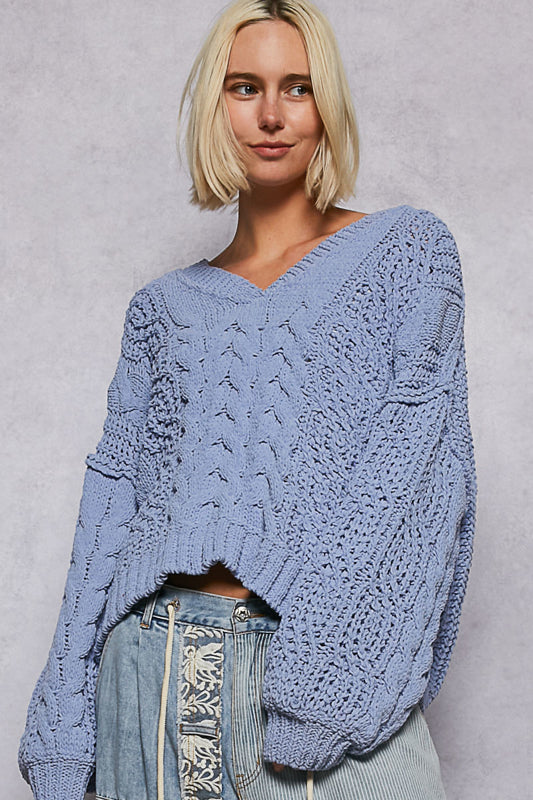 Balloon Sleeve Periwinkle Sweater