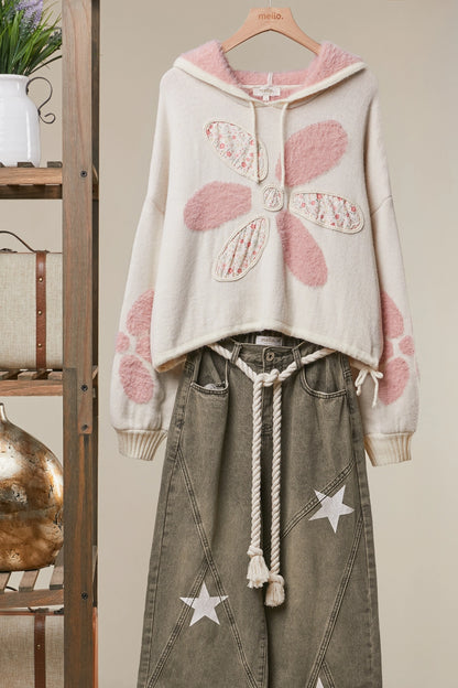 Flower Petal Hooded Sweater