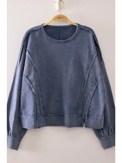 Vintage Washed Raw Edge Top