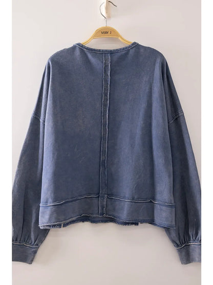 Vintage Washed Raw Edge Top